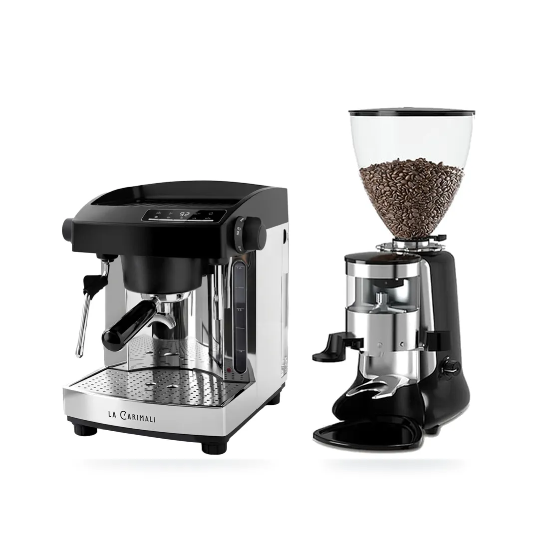 Combo Carimali CM400 + HeyCafe HC600 V2 — combo máy pha và máy xay cà phê