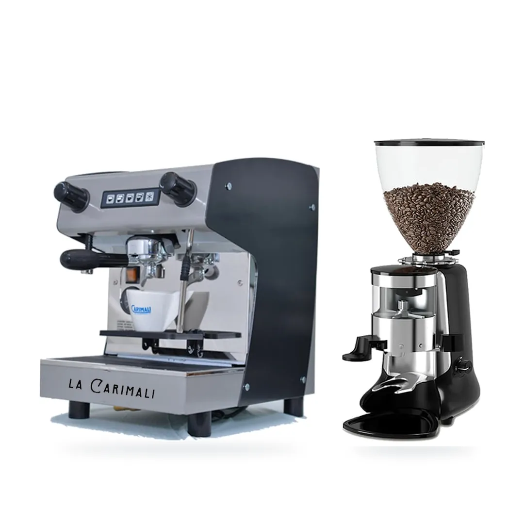 Combo Carimali Pratica 1G + HeyCafe HC600 V2 — combo máy pha và máy xay cà phê