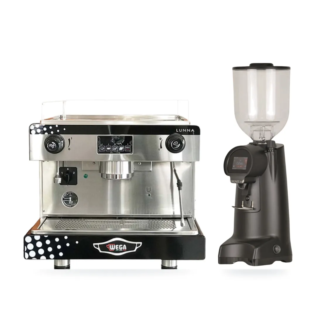 Combo Wega Lunna 1G + Eureka Firenze 75 — combo máy pha và máy xay cà phê