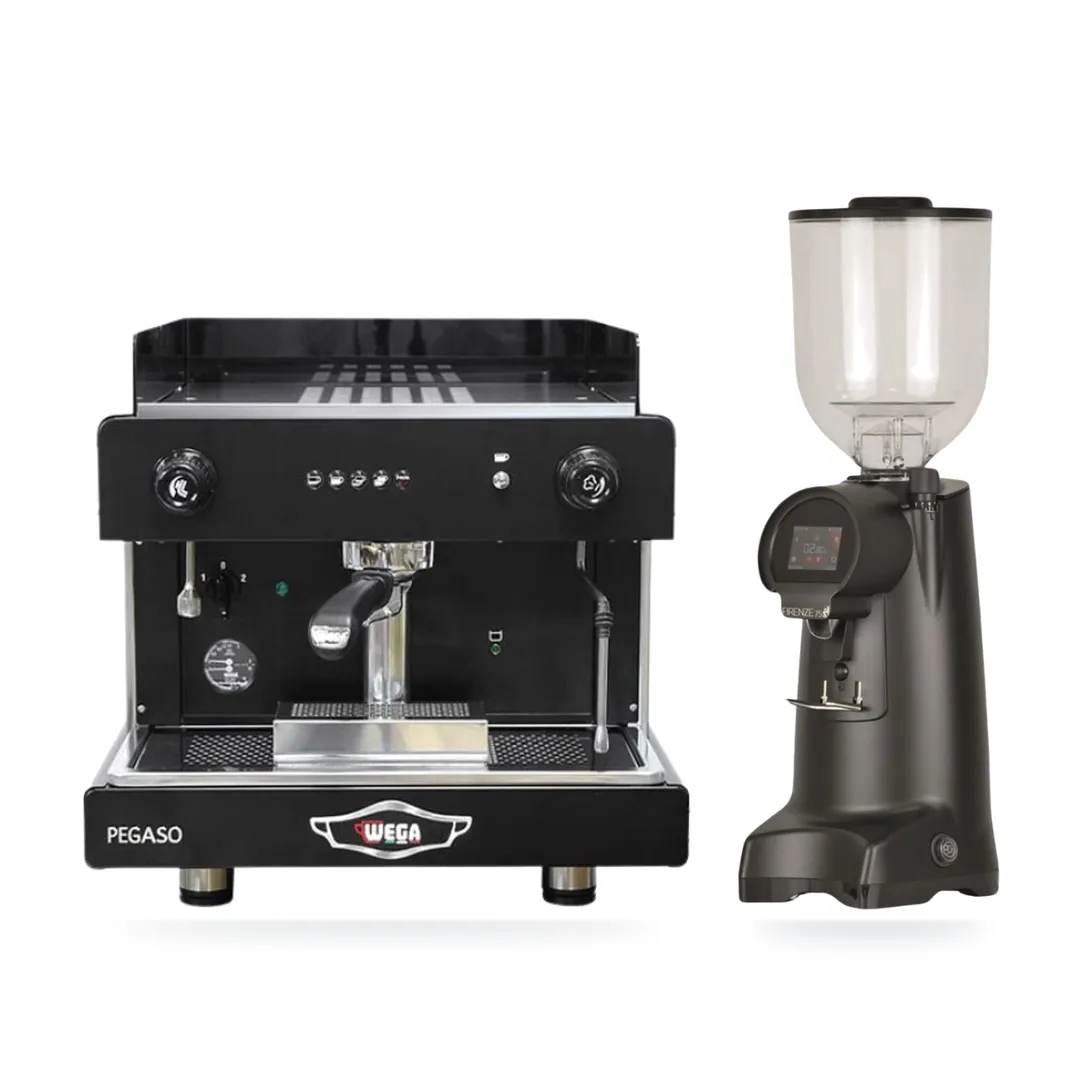 Combo Wega Pegaso 1G + Eureka Firenze 75 — combo máy pha và máy xay cà phê