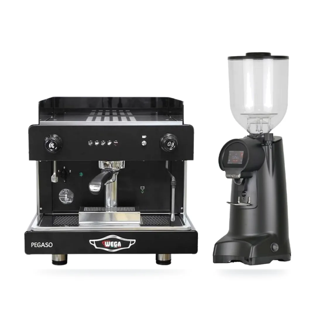 Combo Wega Pegaso 1G + Eureka Firenze 85 — combo máy pha và máy xay cà phê