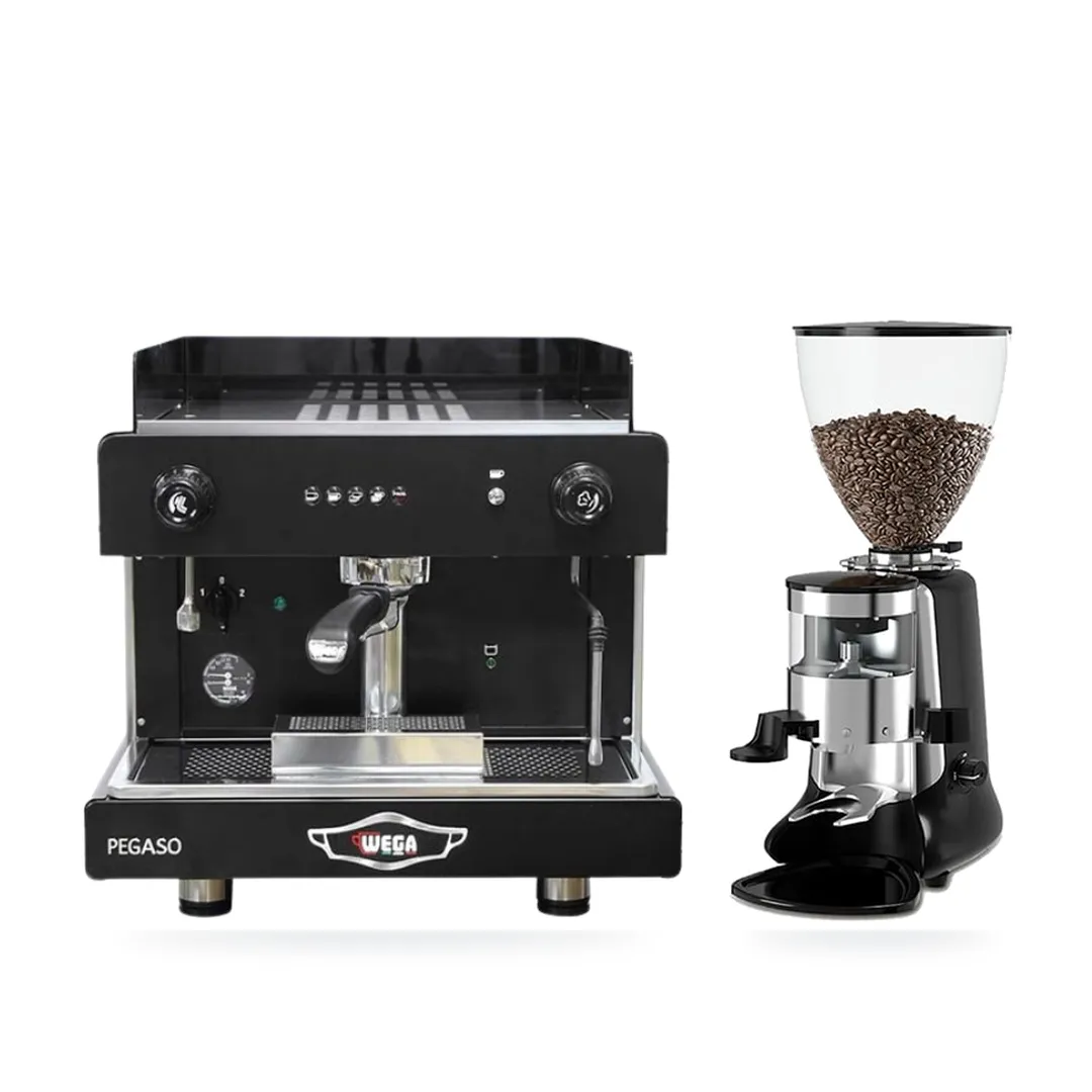 Combo Wega Pegaso 1G + HeyCafe HC600 V2 — combo máy pha và máy xay cà phê