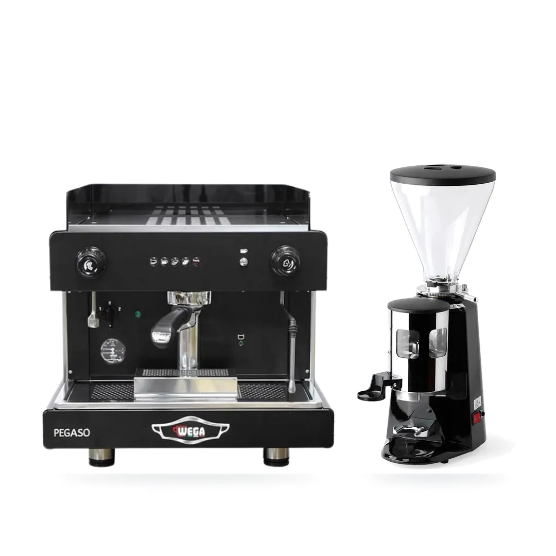 Combo Wega Pegaso 1G + Pegasus 900N (đen) — combo máy pha và máy xay cà phê