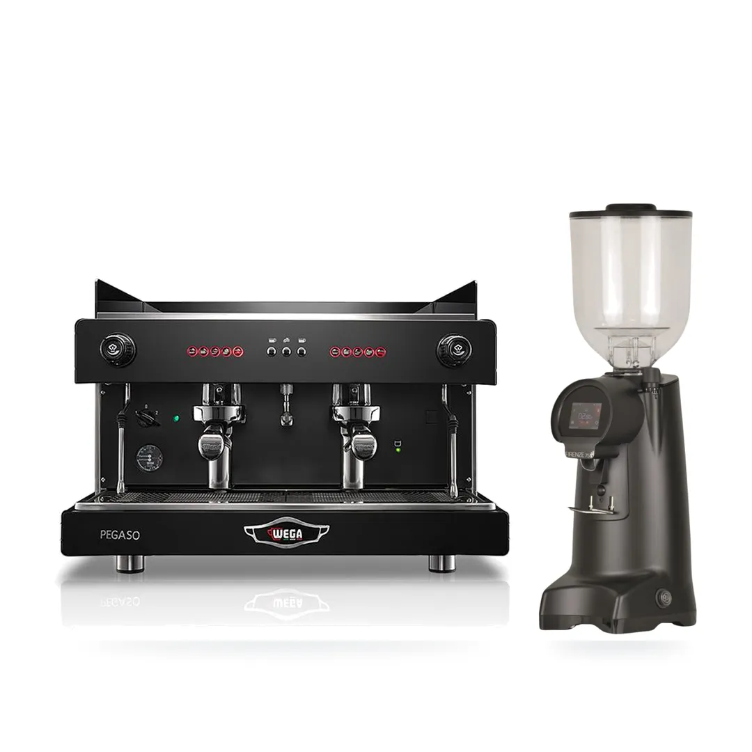 Combo Wega Pegaso 2G + Eureka Firenze 75 — combo máy pha và máy xay cà phê