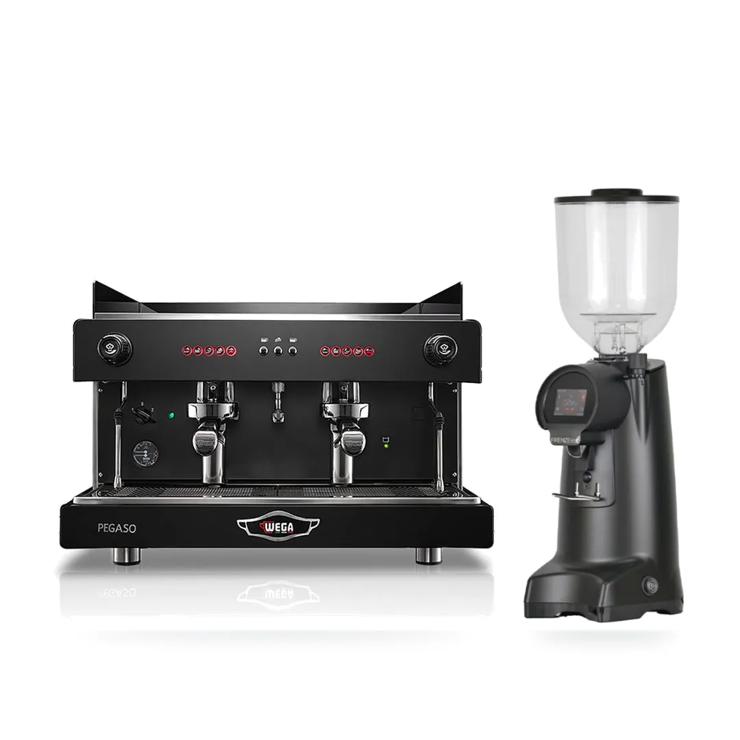 Combo Wega Pegaso 2G + Eureka Firenze 85 — combo máy pha và máy xay cà phê