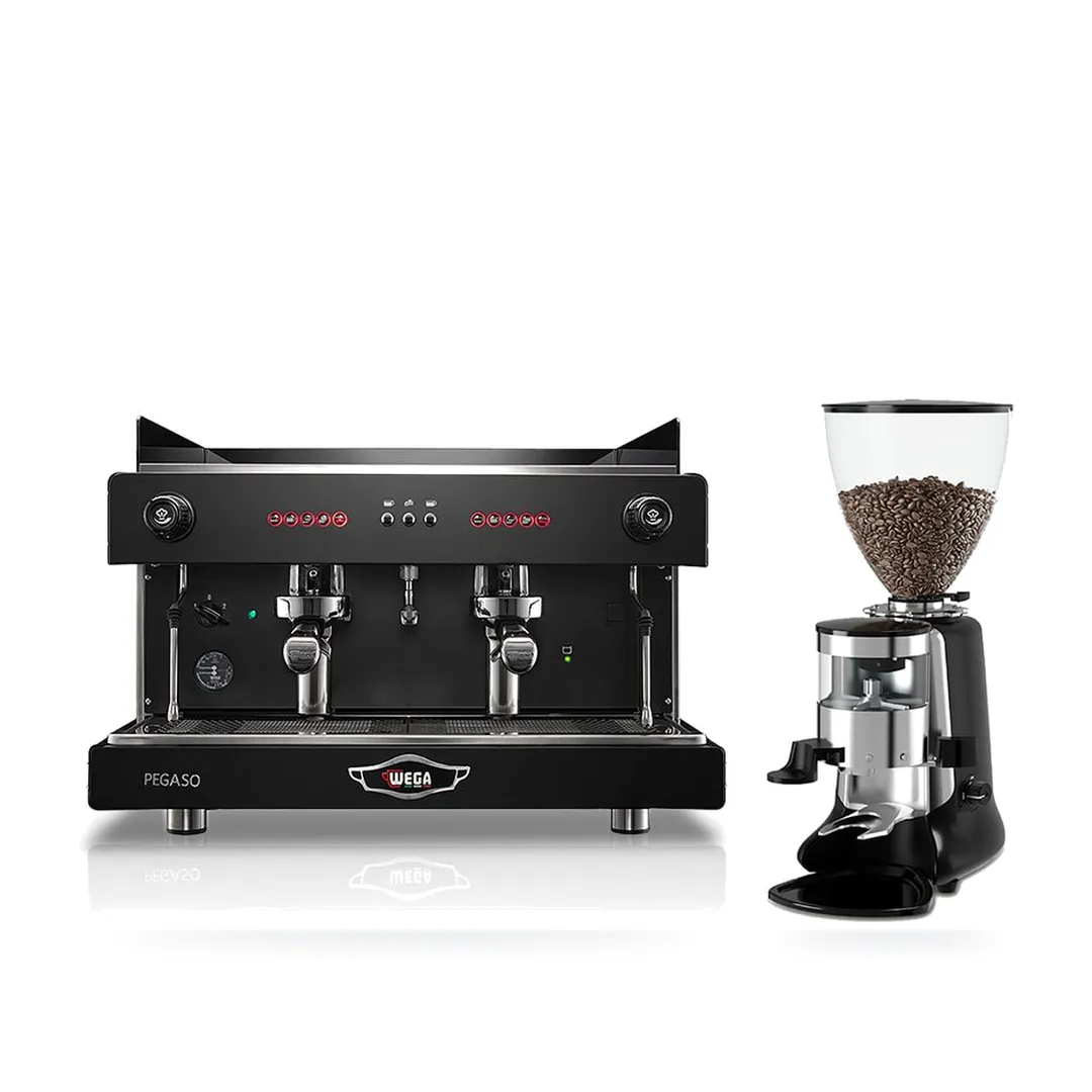 Combo Wega Pegaso 2G + HeyCafe HC600 V2 — combo máy pha và máy xay cà phê